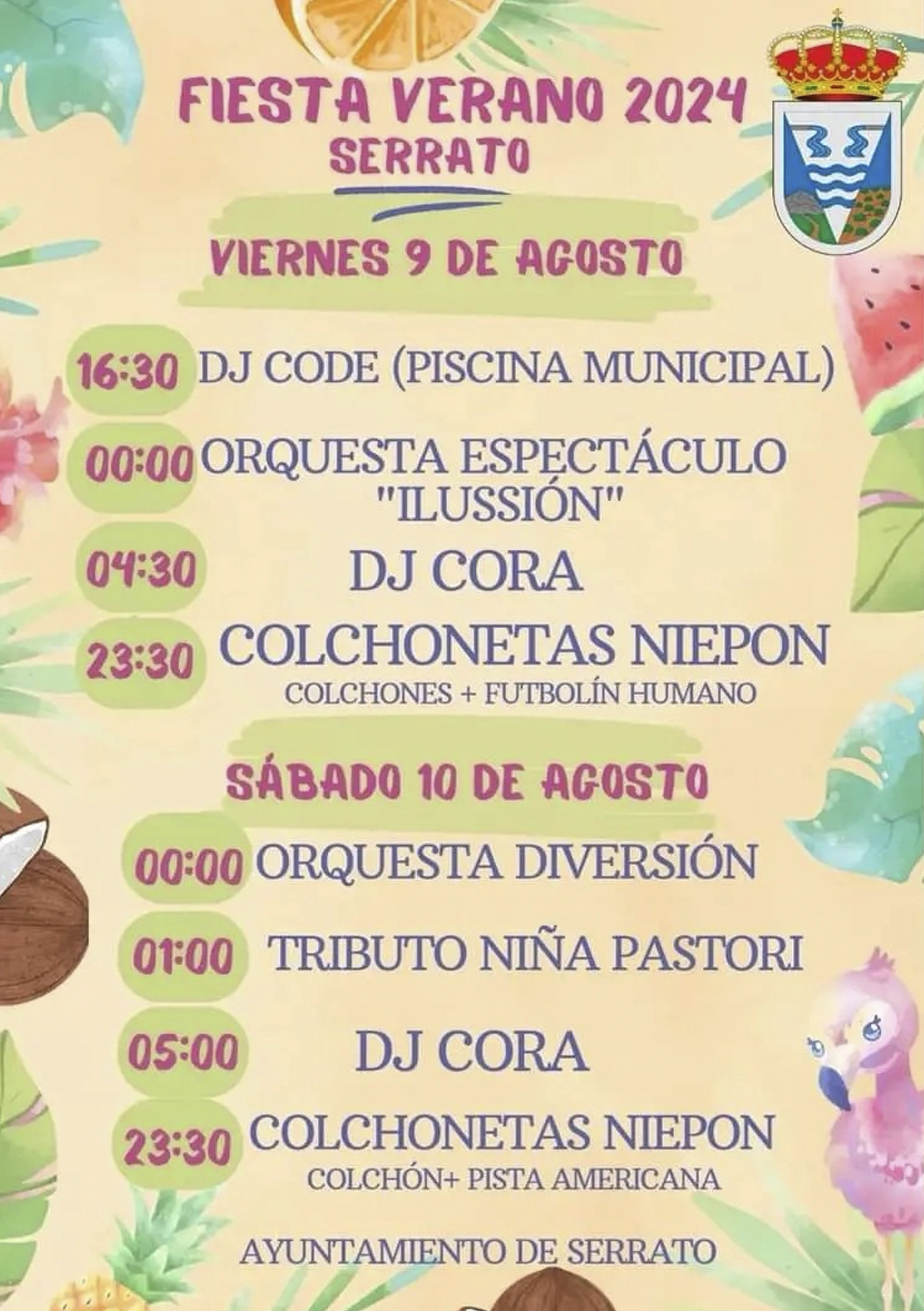 Programa Fiesta Verano Serrato 2024