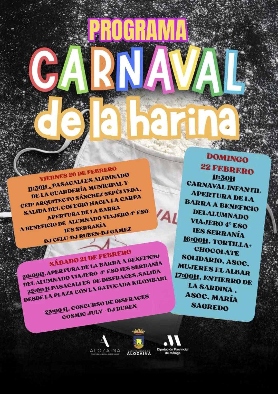Programa Carnaval de la Harina 2026 Alozaina
