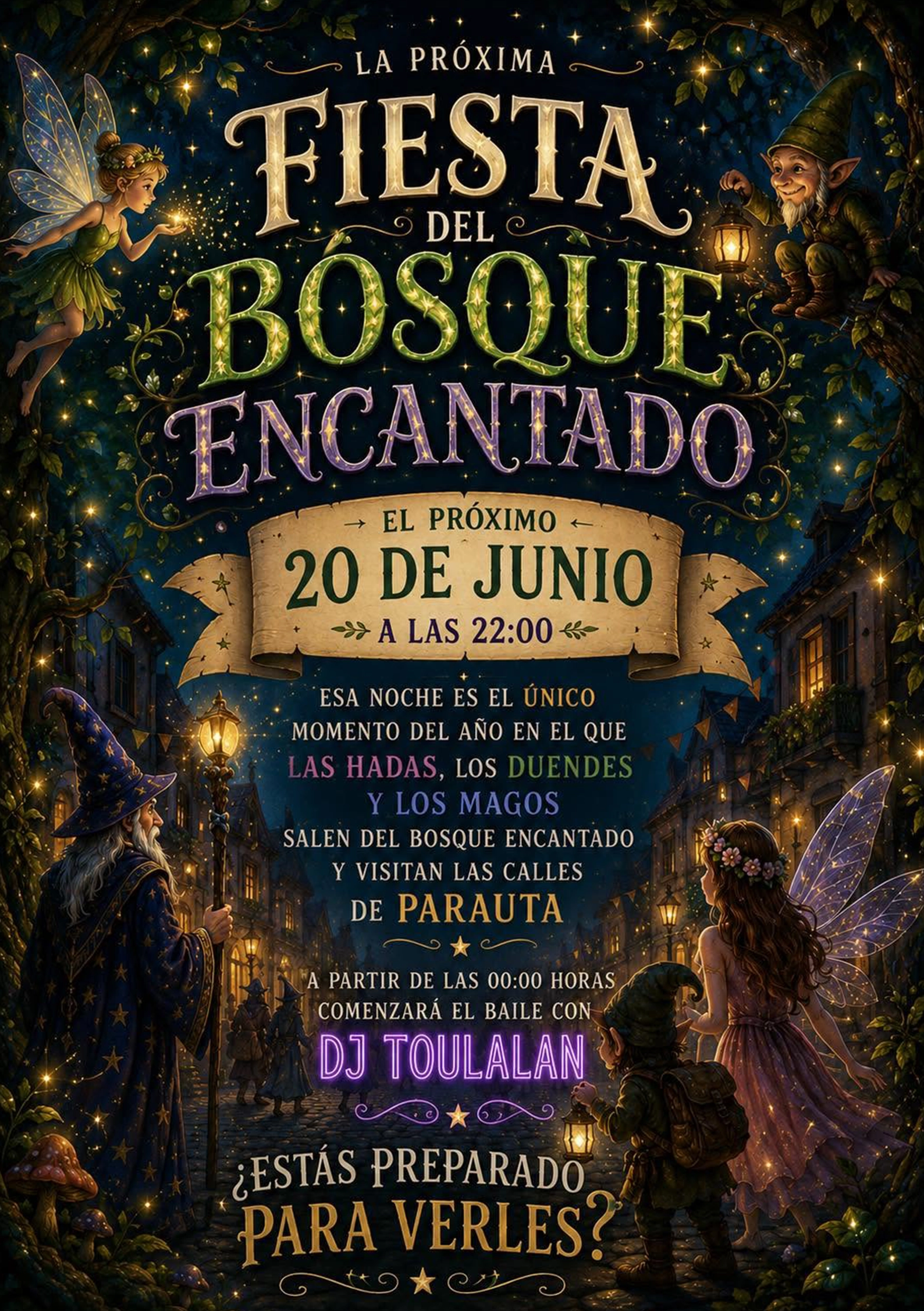 Cartel Oficial Fiesta del Bosque encantado Parauta