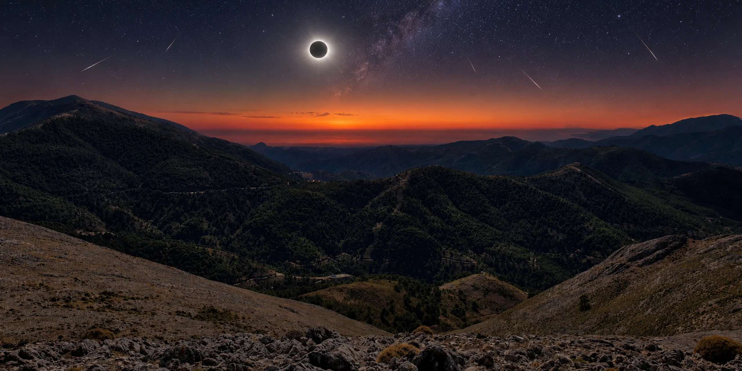 Eclipse Atardecer y Perseidas