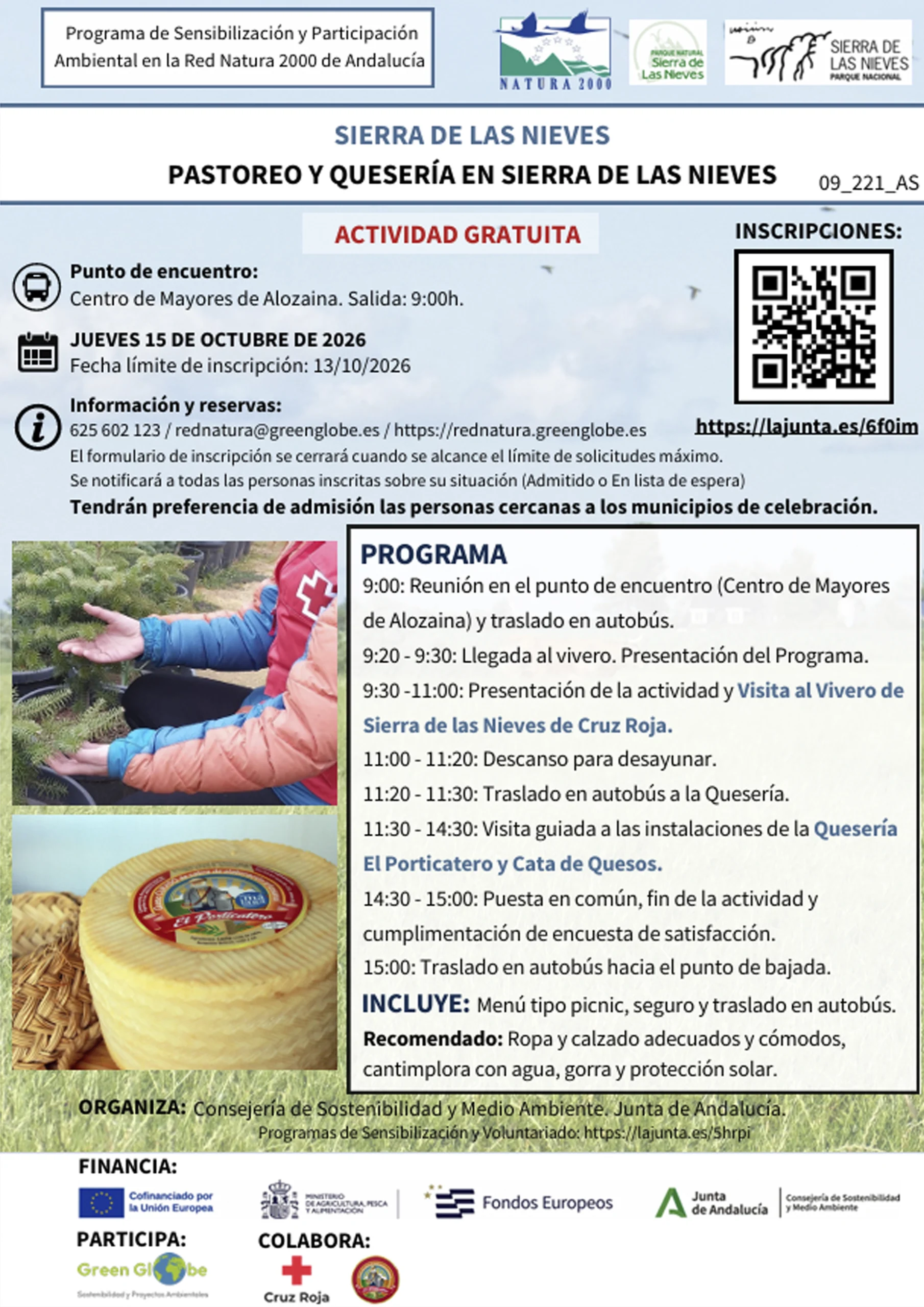 Cartel Oficial Pastoreo y Quesería en Sierra de las NIeves